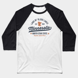 Minnesota Land of 10,000 Lakes Baseball T-Shirt